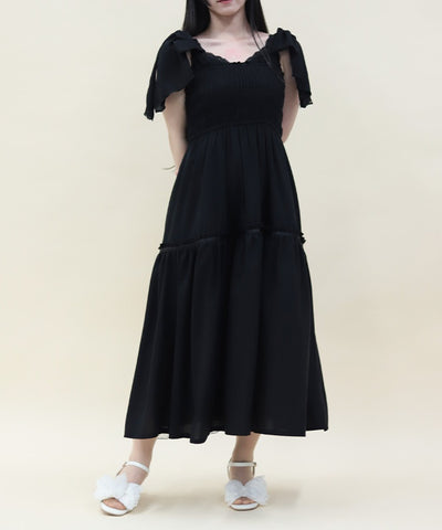 Back Frill Long Dress