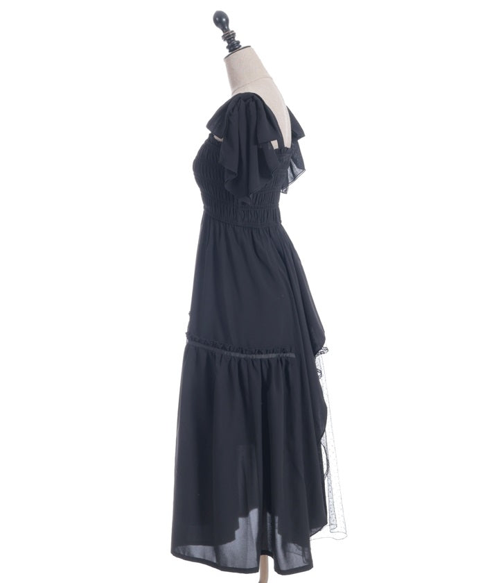 Back Frill Long Dress