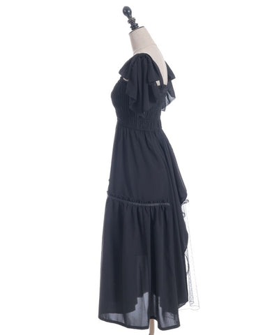 Back Frill Long Dress