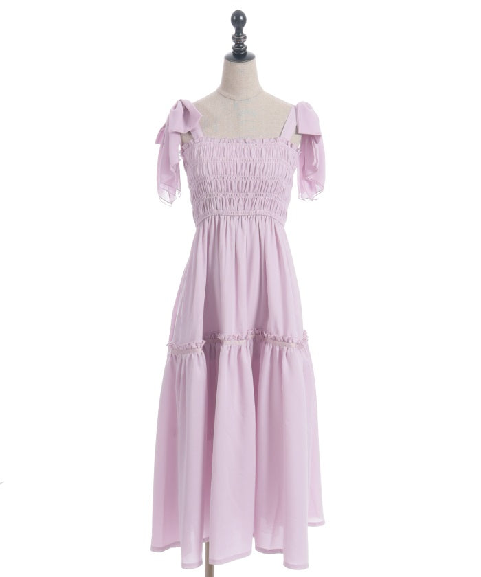 Back Frill Long Dress