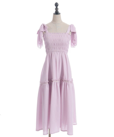 Back Frill Long Dress