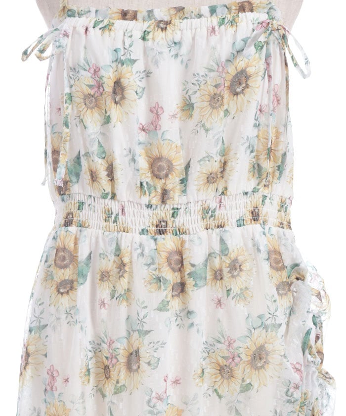 Sunflower Pattern Camisole Dress