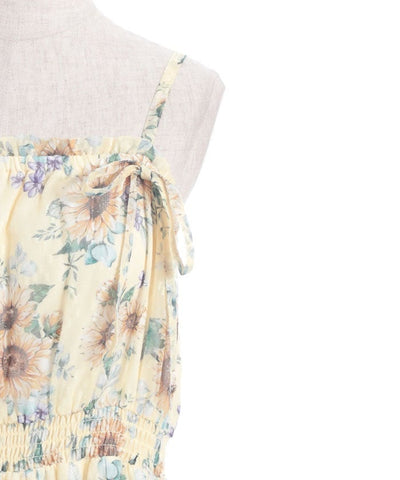 Sunflower Pattern Camisole Dress