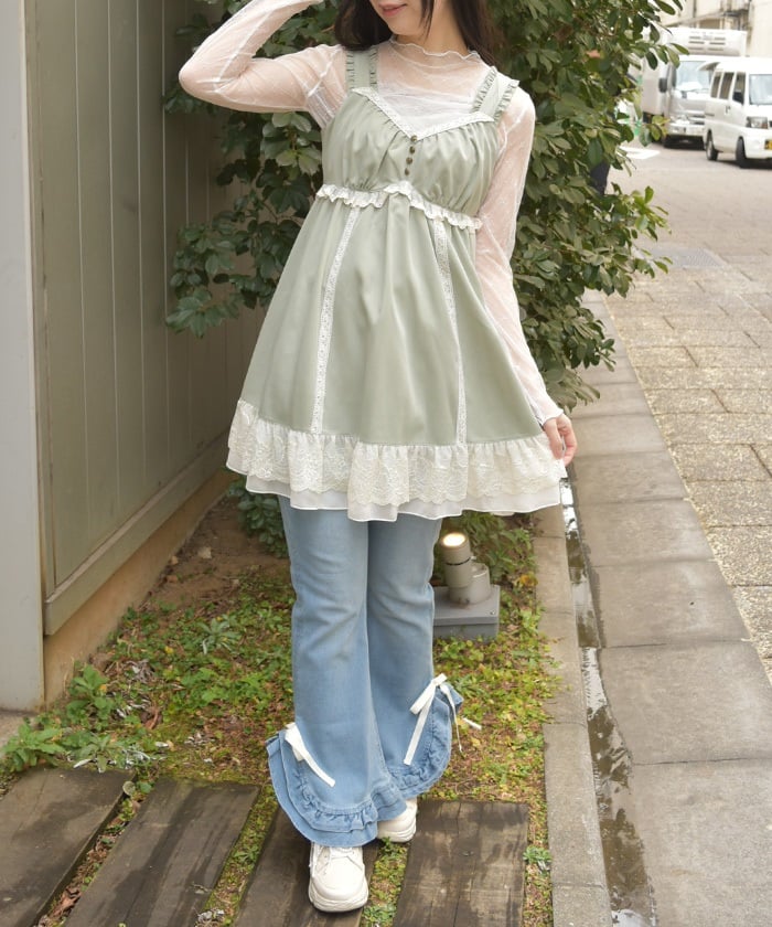 [新品］RosyMonster lace layered tunic ホワイト Lace Design Tunic Dress – axes femme from JAPAN