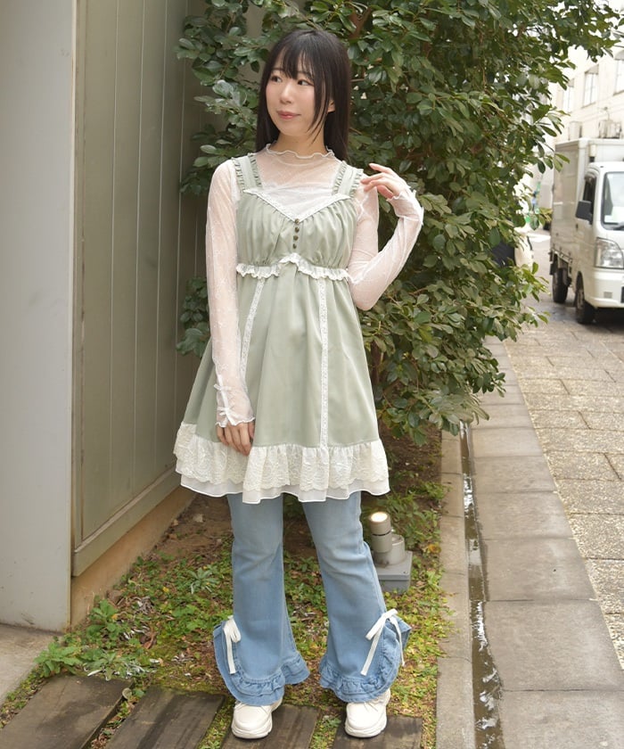 Lace Design Tunic Dress – axes femme from JAPAN