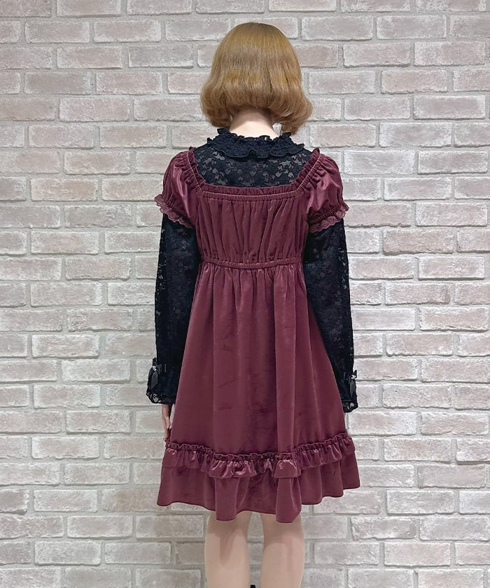 Trois Ribbon Velour Dress