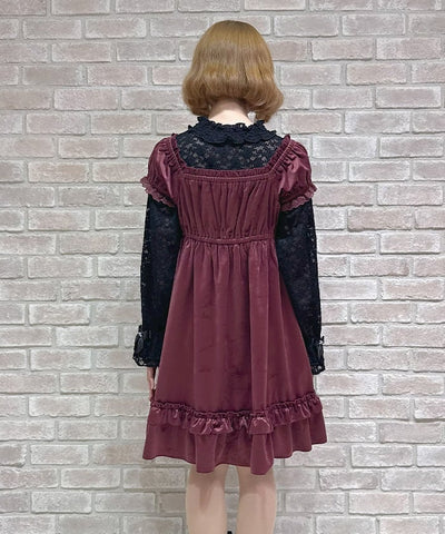 Trois Ribbon Velour Dress