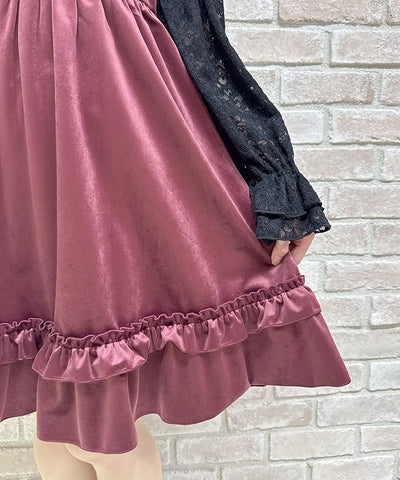 Trois Ribbon Velour Dress