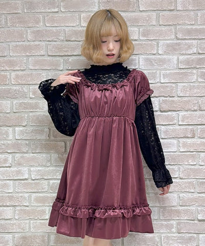 Trois Ribbon Velour Dress