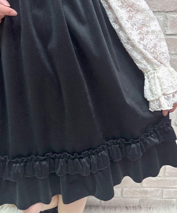 Trois Ribbon Velour Dress