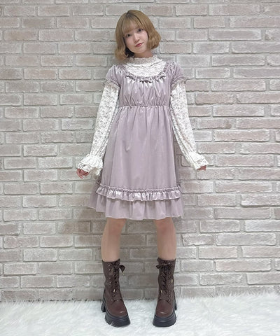 Trois Ribbon Velour Dress