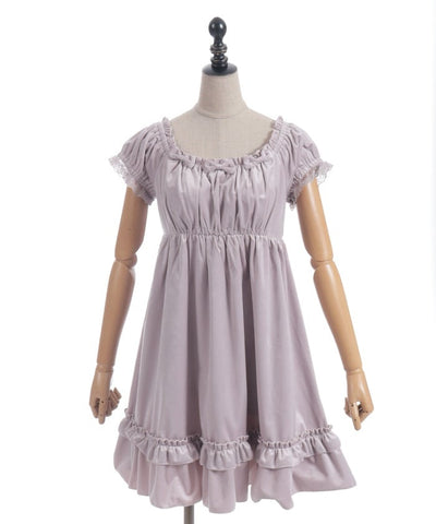 Trois Ribbon Velour Dress