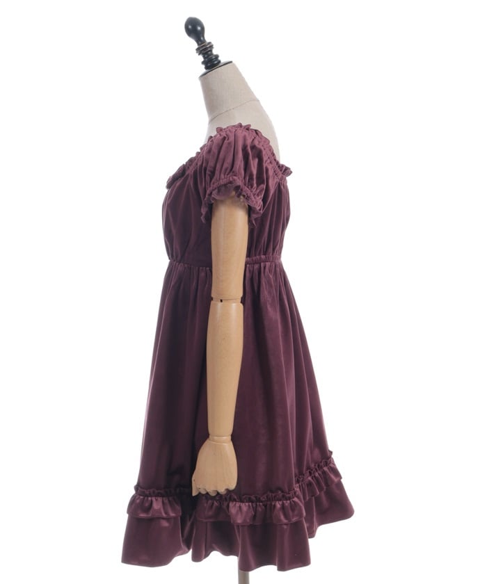 Trois Ribbon Velour Dress