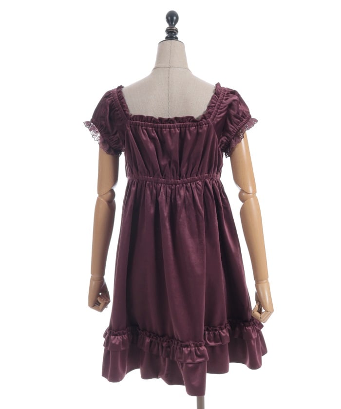 Trois Ribbon Velour Dress
