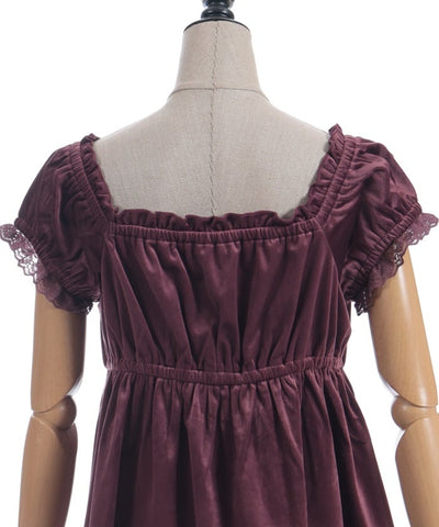 Trois Ribbon Velour Dress