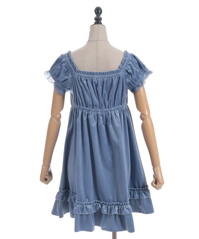 Trois Ribbon Velour Dress