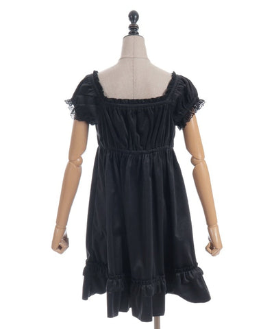 Trois Ribbon Velour Dress