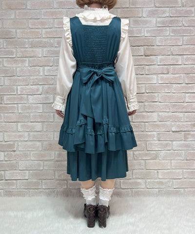 Back Ribbon Frill Jumper Skirt