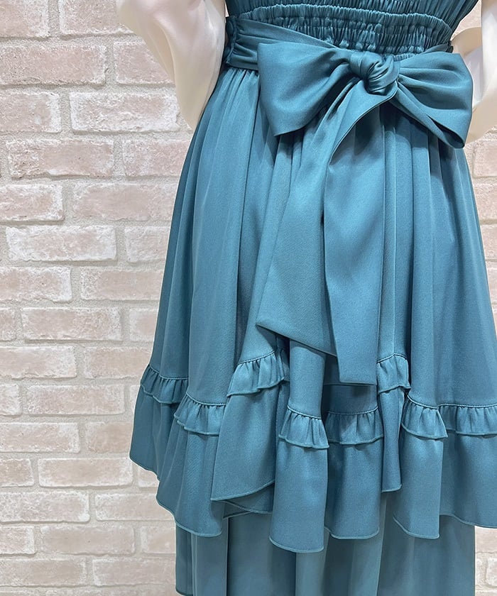 Back Ribbon Frill Jumper Skirt