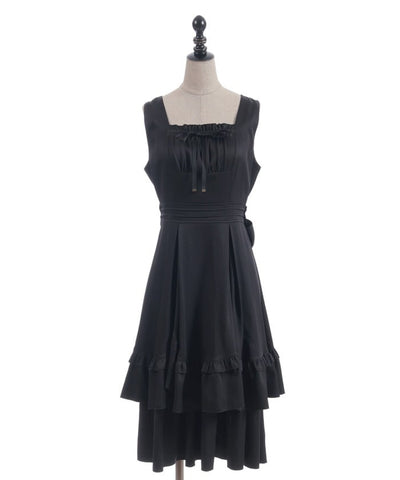 Back Ribbon Frill Jumper Skirt