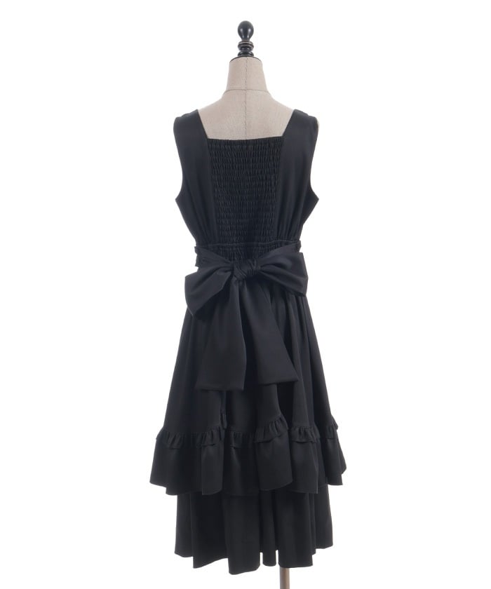 Back Ribbon Frill Jumper Skirt