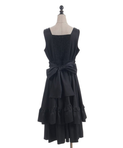 Back Ribbon Frill Jumper Skirt