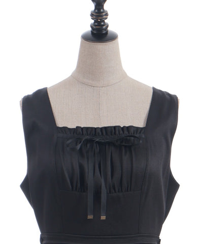 Back Ribbon Frill Jumper Skirt