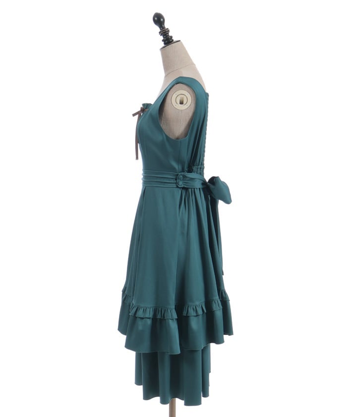 Back Ribbon Frill Jumper Skirt