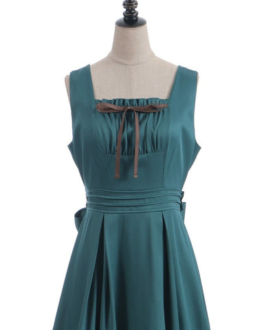 Back Ribbon Frill Jumper Skirt