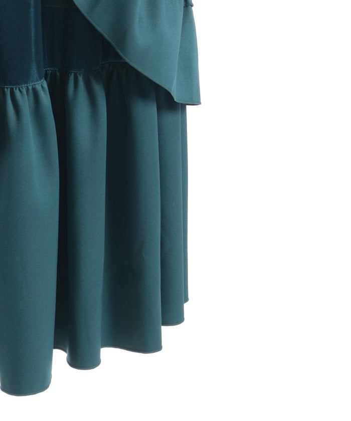 Back Ribbon Frill Jumper Skirt