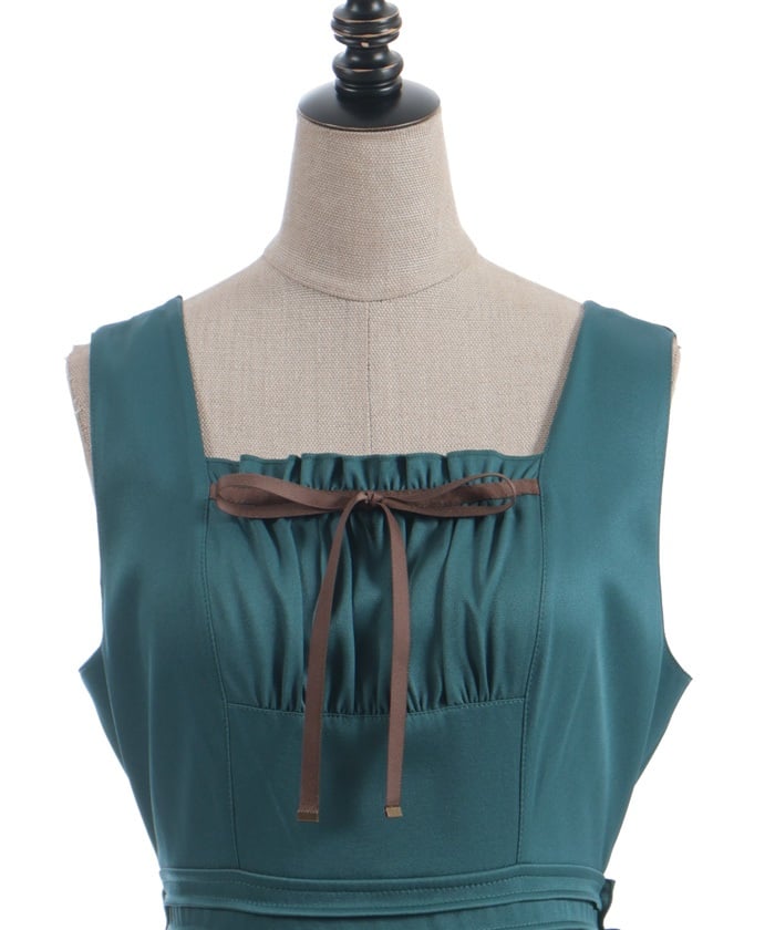 Back Ribbon Frill Jumper Skirt