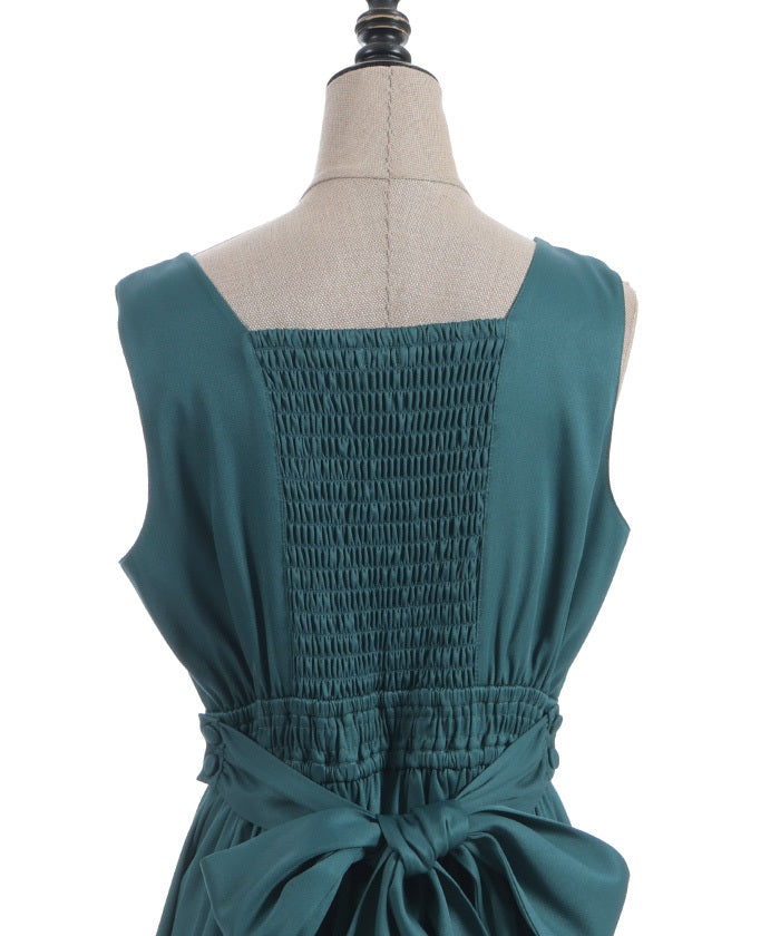 Back Ribbon Frill Jumper Skirt