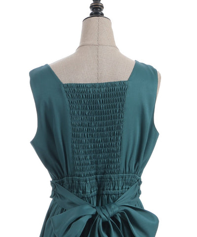 Back Ribbon Frill Jumper Skirt