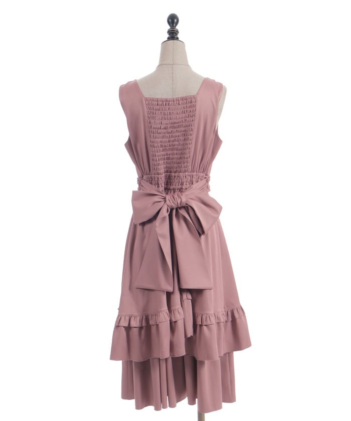 Back Ribbon Frill Jumper Skirt