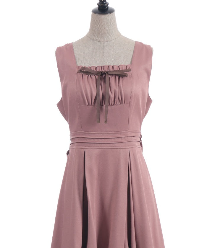 Back Ribbon Frill Jumper Skirt