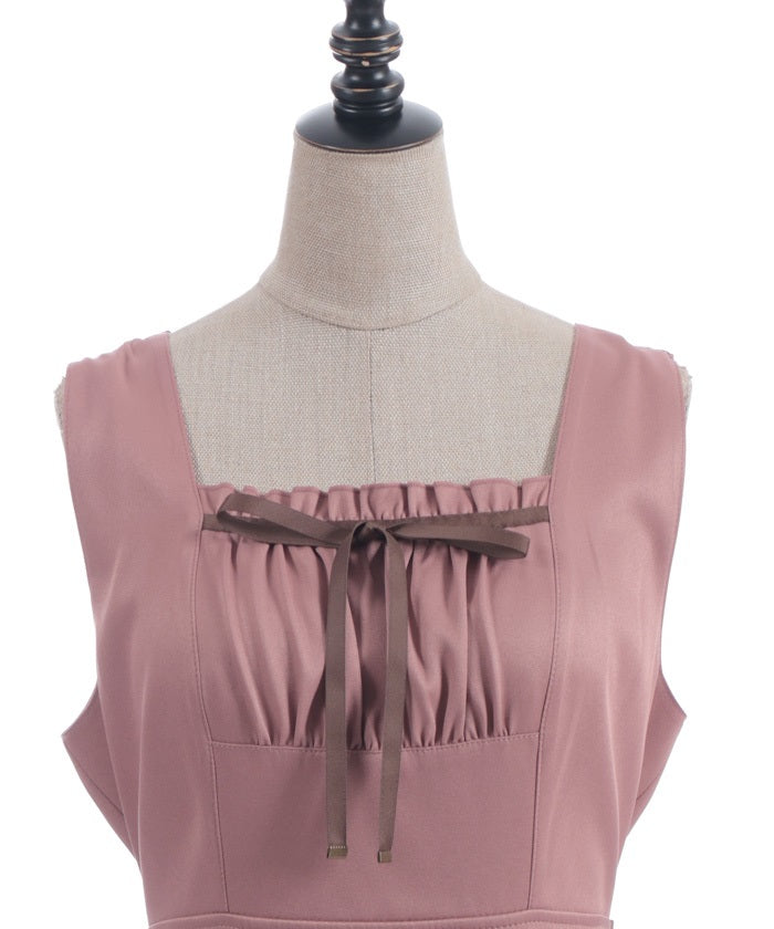 Back Ribbon Frill Jumper Skirt