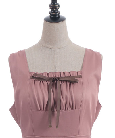 Back Ribbon Frill Jumper Skirt