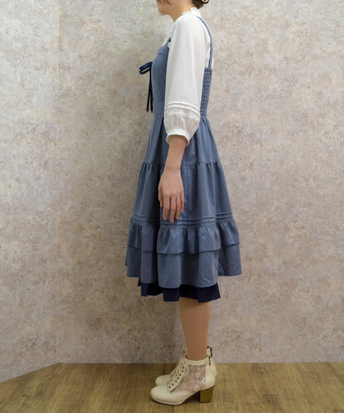 Lace-Up Tiered Jumper Dress – axes femme from JAPAN