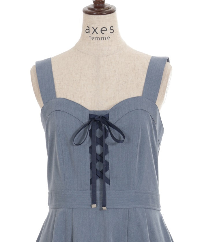 Lace-Up Tiered Jumper Dress – axes femme from JAPAN