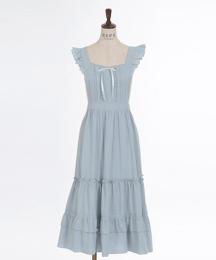 Apron Jumper Skirt with Ribbon – axes femme from JAPAN