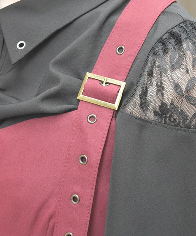 Belt Design Irregular Hem Jumper Skirt