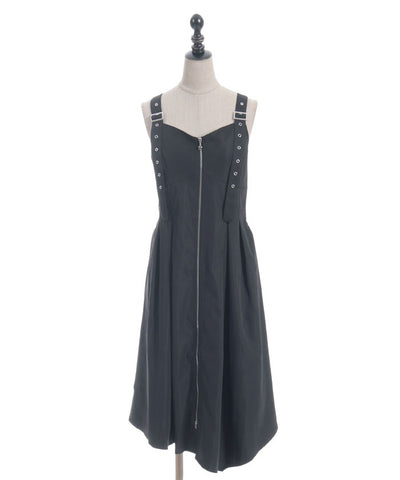 Belt Design Irregular Hem Jumper Skirt