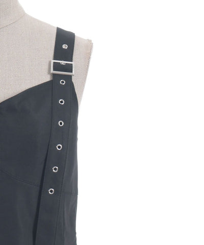 Belt Design Irregular Hem Jumper Skirt