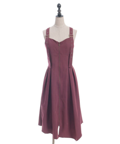 Belt Design Irregular Hem Jumper Skirt