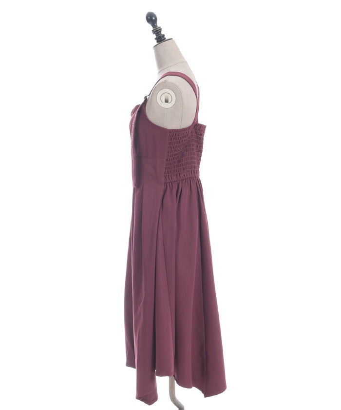 Belt Design Irregular Hem Jumper Skirt