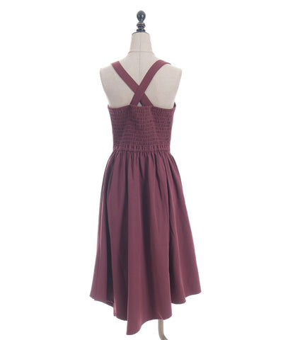 Belt Design Irregular Hem Jumper Skirt