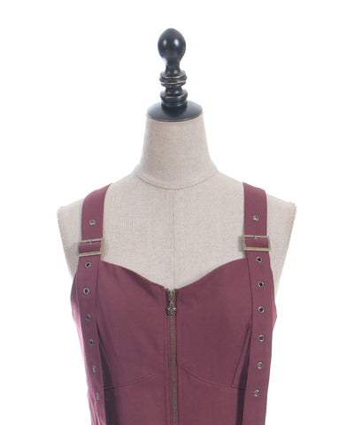 Belt Design Irregular Hem Jumper Skirt