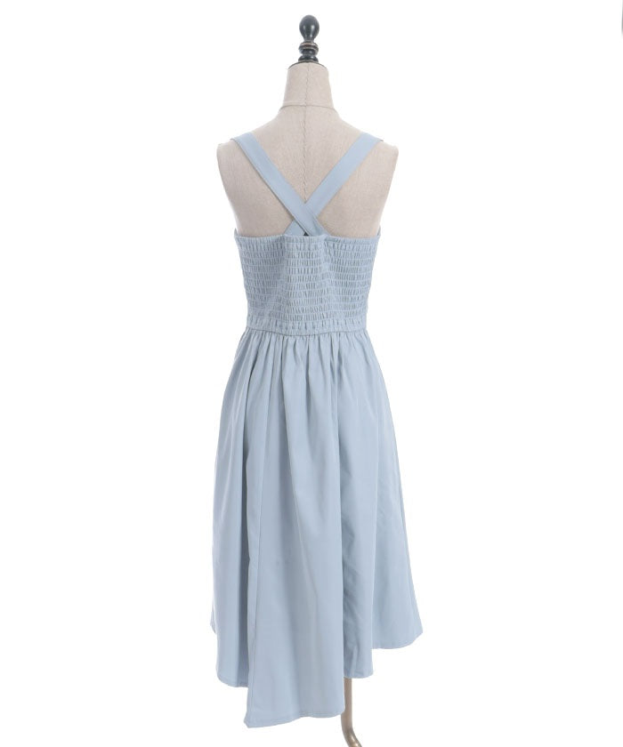 Belt Design Irregular Hem Jumper Skirt