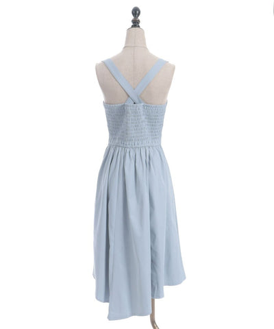 Belt Design Irregular Hem Jumper Skirt