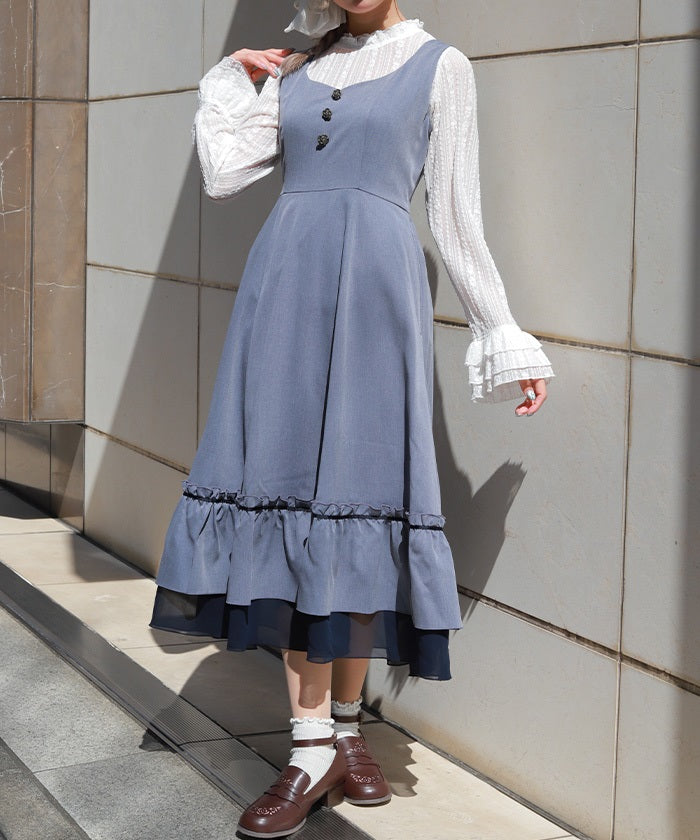♩axes femme 重ね着風フリルカットソー ダークコア ホラーコア 姫カジ axes femme | axes femme 公式オンラインショップ｜アクシーズファム
